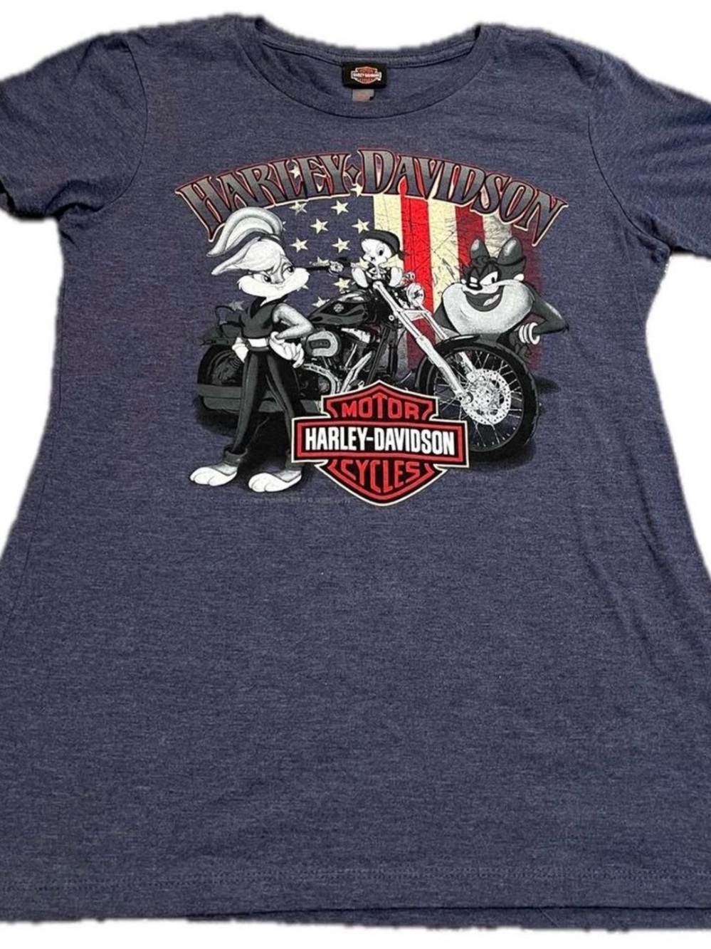Women’s Harley Davidson Looney Tunes “Bad Girls” Double Sided Size M